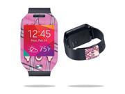Mightyskins Protective Vinyl Skin Decal Cover for Samsung Galaxy Gear 2 Smart Watch Cover wrap sticker skins Pink Bow Skull