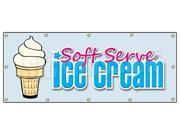 48 x120 SOFT SERVE VANILLA ICE CREAM BANNER SIGN signs shop cone sundae