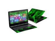 Mightyskins Protective Vinyl Skin Decal Cover for Lenovo Yoga 3 Pro Cover wrap sticker skins Green Flames