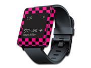MightySkins Protective Vinyl Skin Decal for LG G Smart Watch W100 cover wrap sticker skins Pink Check