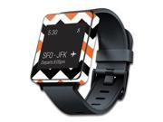 MightySkins Protective Vinyl Skin Decal for LG G Smart Watch W100 cover wrap sticker skins Orange Chevron