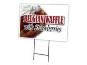 BELGIAN WAFFLE WITH STRAWBERRIES 12 x16 Yard Sign Stake outdoor plastic windo