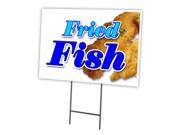 FRIED FISH 12 x16 Yard Sign Stake outdoor plastic coroplast window