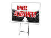 WHEEL ALIGNMENT 12 x16 Yard Sign Stake outdoor plastic coroplast window