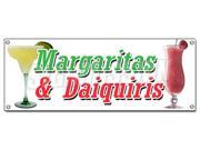 MARGARITA DAIQUIRIS BANNER SIGN frozen drinks bar banana strawberry