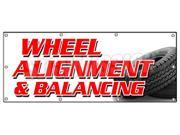 36 x96 WHEEL ALIGNMENT BALANCING BANNER SIGN acsi brakes tire batteries auto