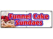 72 FUNNEL CAKE SUNDAE BANNER SIGN hot warm delicious sweet food