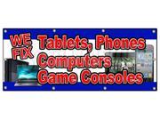 36 x96 WE FIX TABLETS PHONES COMPUTERS GAME CONSOLES BANNER SIGN repair