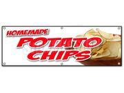 72 HOMEMADE POTATO CHIPS BANNER SIGN kettle bar b que fresh made warm