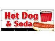 48 x120 HOT DOG SODA COMBO BANNER SIGN all beef drink frank meal deal chili