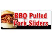 36 BBQ PULLED PORK SLIDERS DECAL sticker barbeque bar b que smoked
