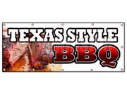 48 x120 TEXAS STYLE BBQ BANNER SIGN beef brisket ribs pork bar b que open