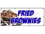 36 x96 FRIED BROWNIES BANNER SIGN ice cream dessert whipped cream deep