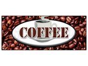 36 x96 COFFEE BANNER SIGN shop cafe beans hot cappuccino signs iced fresh