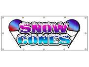 48 x120 SNOW CONES BANNER SIGN sno cone sno kones signs stand water ice