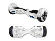 MightySkins Protective Vinyl Skin Decal for Hover Board Self Balancing Scooter mini 2 wheel x1 razor wrap cover sticker White Marble