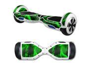 MightySkins Protective Vinyl Skin Decal for Hover Board Self Balancing Scooter mini 2 wheel x1 razor wrap cover sticker Green Flames