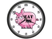 BBQ PIG EAT ME Wall Clock restaurant pork ribs barbecue business gift