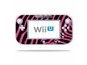 Mightyskins Protective Vinyl Skin Decal Cover for Nintendo Wii U GamePad Controller wrap sticker skins Zebra Pink