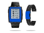 Mightyskins Protective Vinyl Skin Decal Cover for Pebble Steel Smart Watch wrap sticker skins Solid Blue
