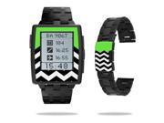 Mightyskins Protective Vinyl Skin Decal Cover for Pebble Steel Smart Watch wrap sticker skins Lime Chevron