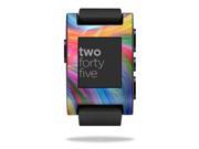 Mightyskins Protective Vinyl Skin Decal Cover for Pebble Smart Watch wrap sticker skins Rainbow Waves