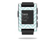 Mightyskins Protective Vinyl Skin Decal Cover for Pebble Smart Watch wrap sticker skins Aqua Chevron