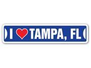 I LOVE TAMPA FLORIDA Street Sign fl city state us wall road décor gift