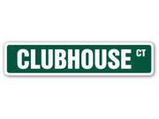 CLUBHOUSE Street Sign pool gym activities social public information funny gift