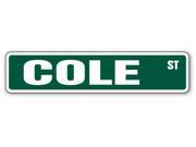 COLE Street Sign name kids childrens room door bedroom girls boys gift