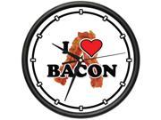 I LOVE BACON Wall Clock pork ham cook chef food funny gift