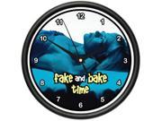 TANNING SALON Wall Clock tan sun bed lotion pillow