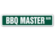 BBQ MASTER Street Sign cookout grilling ribs gift