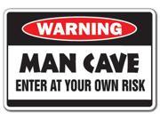 MAN CAVE Warning Sign guy men dark hangout lair room