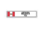 AREQUIPA PERU Street Sign Peruvian flag city country road wall gift