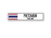 PHETCHABUN THAILAND Street Sign Thai flag city country road wall gift