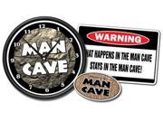 MAN CAVE Clock What Happens in the Man Cave Sign Gift Set room Man Cave Decal included