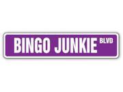 BINGO JUNKIE Street Sign grandma game set cards ball