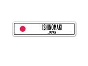 ISHINOMAKI JAPAN Street Sign Japanese flag city country road wall gift