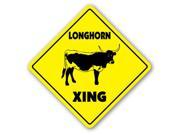 LONGHORN CROSSING Sign xing gift novelty steer cattle angus beef