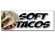 24 SOFT TACOS DECAL sticker mexican tortillas chicken beef bean burrito tex