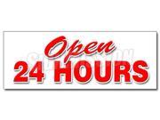 12 OPEN 24 HOURS DECAL sticker service store restaurant bar