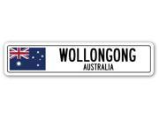 WOLLONGONG AUSTRALIA Street Sign Australian flag city country road wall gift