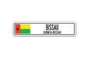 BISSAU GUINEA BISSAU Street Sign Guinea Bissauan flag city country road gift