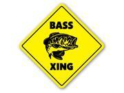 BASS CROSSING Sign new xing fishing boat fish gift