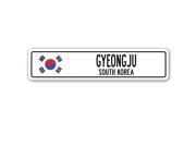 GYEONGJU SOUTH KOREA Street Sign South Korean flag city country road wall gift