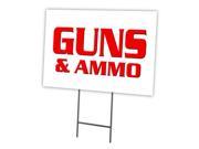 GUNS AMMO 18 x24 Yard Sign Stake outdoor plastic coroplast window