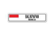 BALIKPAPAN INDONESIA Street Sign Indonesian flag city country road wall gift