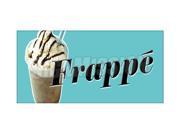 FRAPPE Decal iced cold coffee drink cart greek sign new