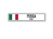 PERUGIA ITALY Street Sign Italian flag city country road wall gift